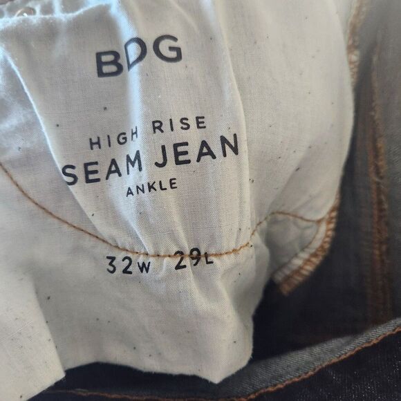 BDG From Urban Outfitters High Rise Seam Ankle  Jeans Womens 32x29 Dark Wash - Picture 12 of 12